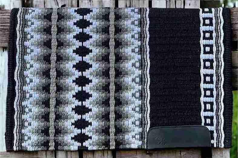 Western Show Blanket oversized weiß, schwarz